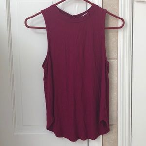 Maroon ribbed tank top